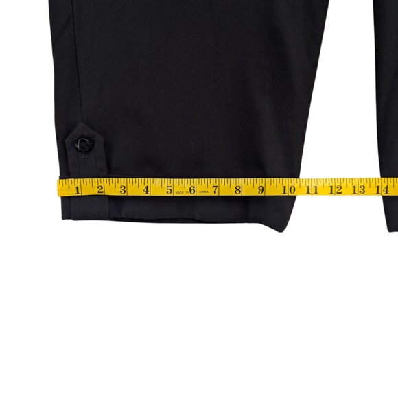 Cache Cropped Pants Womens Black Straight Leg Cuffed Flat Front Size 8 - Picture 11 of 12